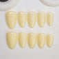 Handmade Press on Nails Short Almond Nude Polka Dot Glossy Reusable Fake Nails, Minimalist Beige Acrylic Press on Nails with White Dot Design for Women Girls 10 PCS(M)