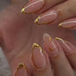 24Pcs Square Press on Nails Medium Length Fake Nails with Rhinestone Designs Bow Pink French Tip False Nails Cute Full Cover Reusable Stick on Nails for Women Girls Manicure Kit