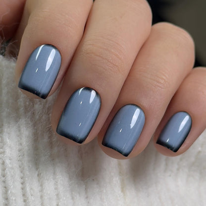 CurvLife Short Square Burgundy Press On Nails, Fall Dark red