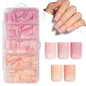 AILLSA Press on Nails Medium Almond Nude Pink Nail Tips 5 Colors 140 PCS