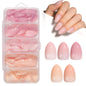 AILLSA Press on Nails Medium Almond Nude Pink Nail Tips 5 Colors 140 PCS