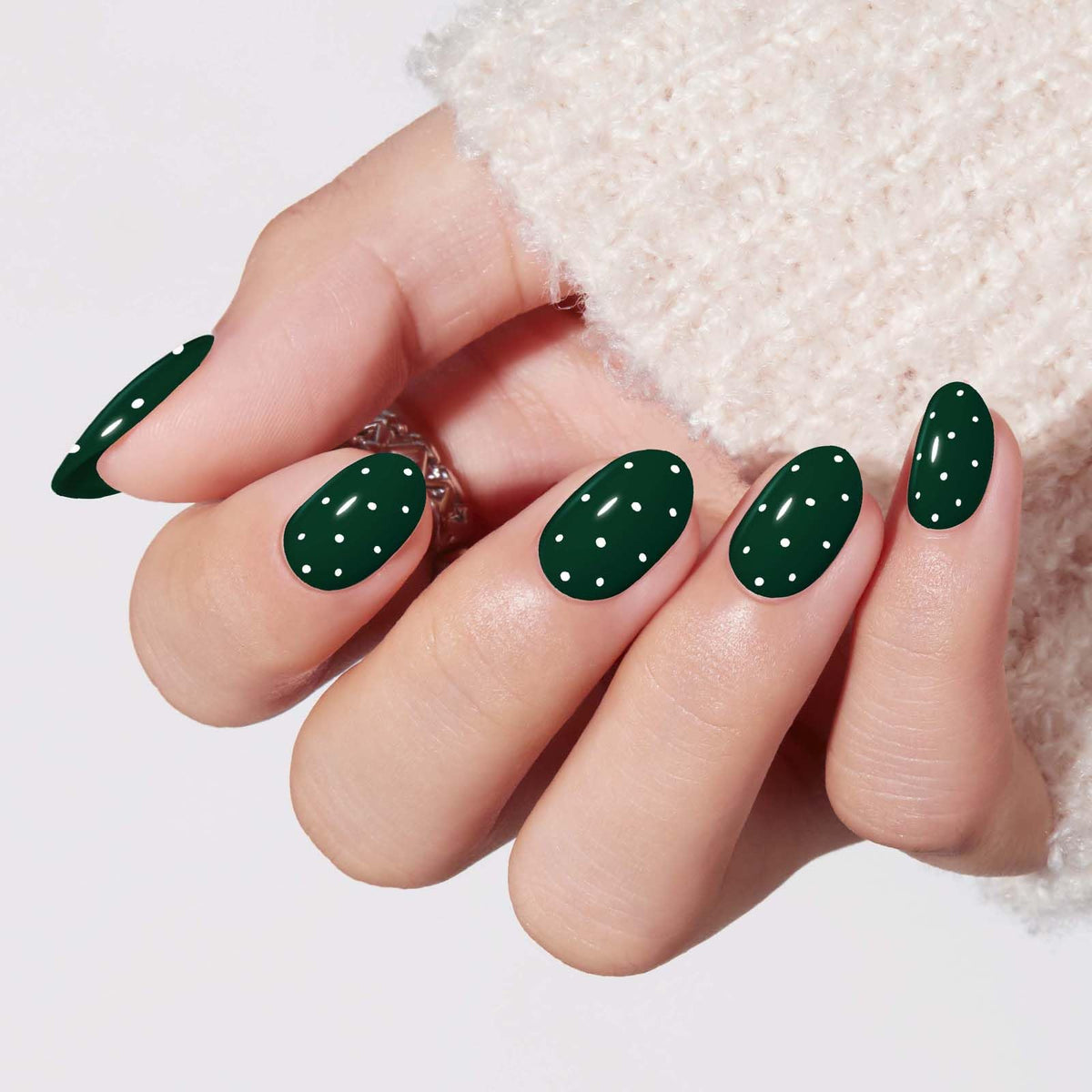 modelones French Tip Press On Nails, Short Oval Fake Nails Nails Press Ons