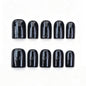 Handmade Press on Nails Short Almond Nude Polka Dot Glossy Reusable Fake Nails, Minimalist Beige Acrylic Press on Nails with White Dot Design for Women Girls 10 PCS(M)