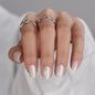 BTArtbox Halloween Press On Nails, French Tip Almond Nails, 32 Pcs Full Kit