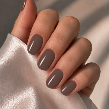 modelones French Tip Press On Nails, Short Oval Fake Nails Nails Press Ons