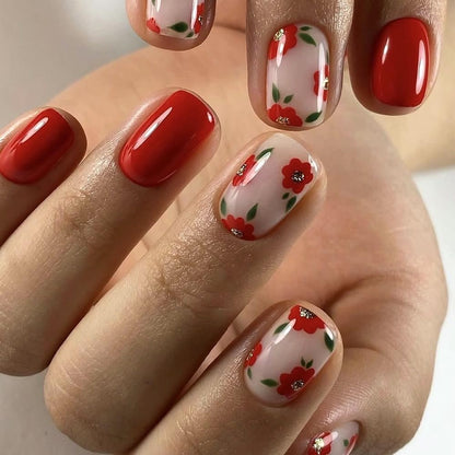 CTTHNBD Press on Nails Square, Medium, Black French Tip Fake Nails