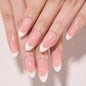 White French Tips Press on Nails, Irregular Gold 3D Lines with Flower & Pearl Design, Reusable Salon Quality Acrylic False Nails for Women, Glue On Nails with Adhesive Tabs for Daily Wear