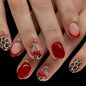 Short Square Press on Nails French Fake Nails Ombre Acrylic Nails Press on Full Cover Glossy False Nails Artificial Stick on Nail for Women Manicure Decoration 24PCS
