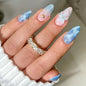 Fall Press on Nails Medium Almond, French Tip & Leopard Print