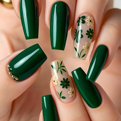 Almond Press On Nails Gold 3d Gold Glitter Ombre Design Date Night Nails For Women
