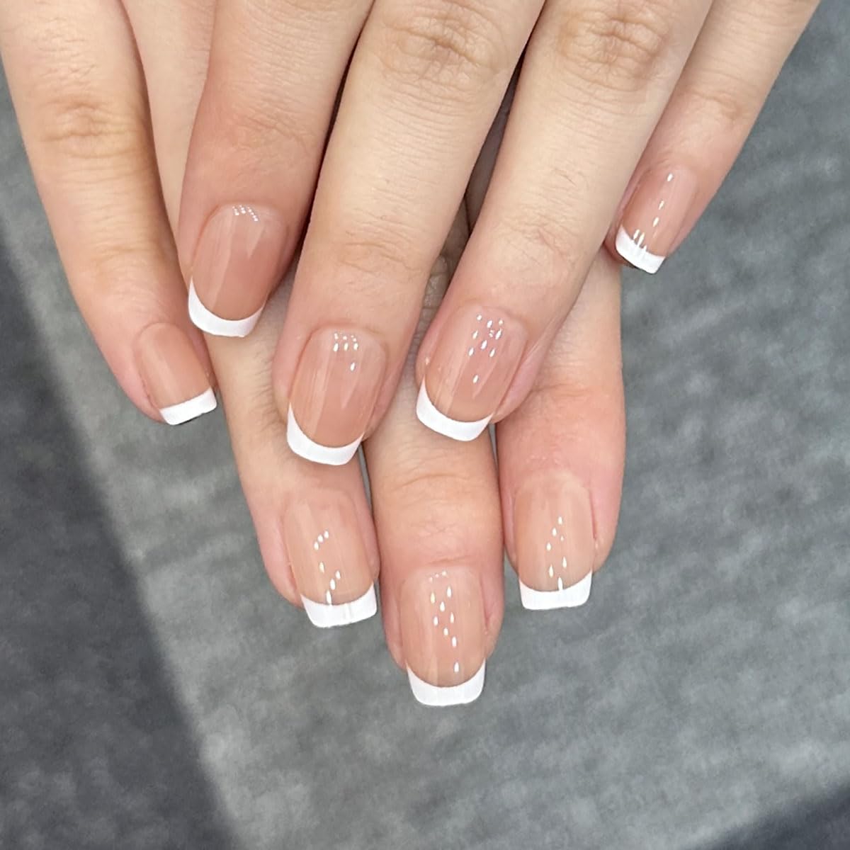 Spring Fake Acrylic Press On Nails – Starry Sky Designer False Nails Medium Almond, Salon Quality, Glossy Reusable Stick-On Nails for Weddings, Outdoor Picnics & Parties | Gift for Women