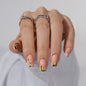 BTArtbox Halloween Press On Nails, French Tip Almond Nails, 32 Pcs Full Kit