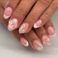 24Pcs Square Press on Nails Medium Length Fake Nails with Rhinestone Designs Bow Pink French Tip False Nails Cute Full Cover Reusable Stick on Nails for Women Girls Manicure Kit