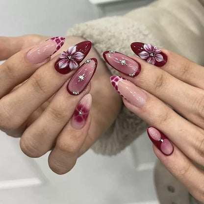 CTTHNBD Press on Nails Almond, Medium, French Tip Fake Nails