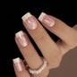 CurvLife Short Square Burgundy Press On Nails, Fall Dark red