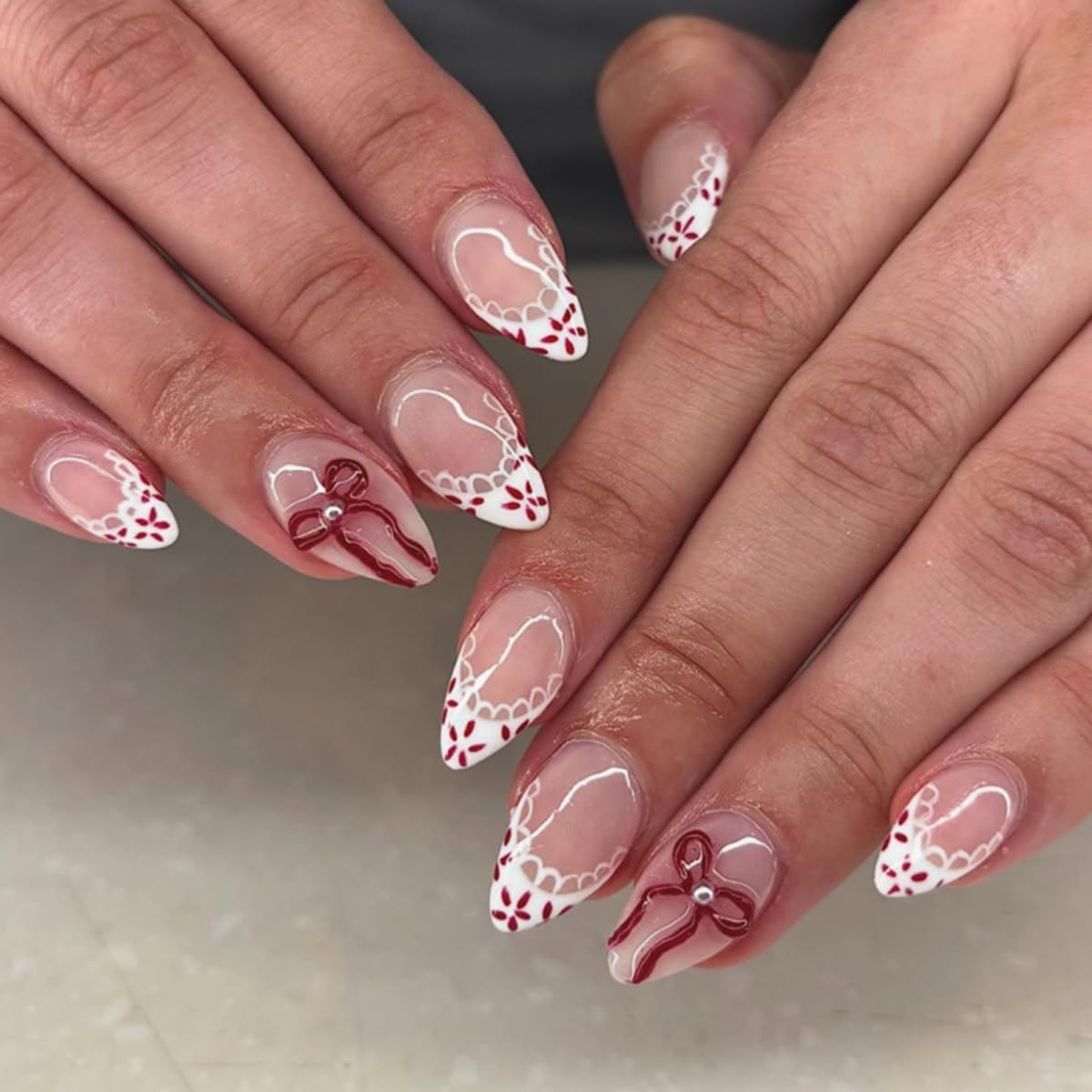 Press on Nails - Short Almond, Cute Polka Dot