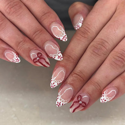 Press on Nails - Short Almond, Cute Polka Dot
