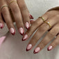 CTTHNBD Press on Nails Almond, Medium, French Tip Fake Nails