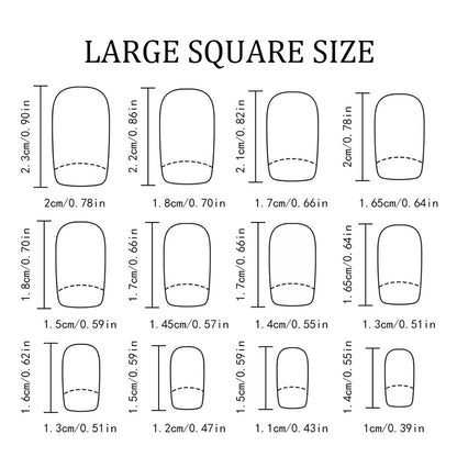 Leopard Press on Nails Medium Square Glossy Black Fake Nails