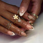 CTTHNBD Press on Nails Almond, Medium, French Tip Fake Nails