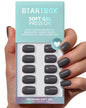 BTArtbox Press On Nails, Short Oval Dark Red Fake Nails, 32Pcs Full Kit