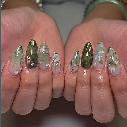 Medium Press On Nails Almond Fake Nails French Tip Nails Press Ons With Leopard Print Designs 3D Bow False Nails Artificial Acrylic Glue On Nail Glossy Stick On Nail For Women Girls