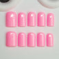 Handmade Press on Nails Short Almond Nude Polka Dot Glossy Reusable Fake Nails, Minimalist Beige Acrylic Press on Nails with White Dot Design for Women Girls 10 PCS(M)