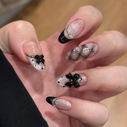 Press on Nails - Short Almond, Cute Polka Dot