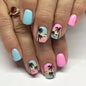 CTTHNBD Press on Nails Square, Medium, Black French Tip Fake Nails