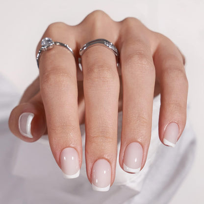 BTArtbox Halloween Press On Nails, French Tip Almond Nails, 32 Pcs Full Kit
