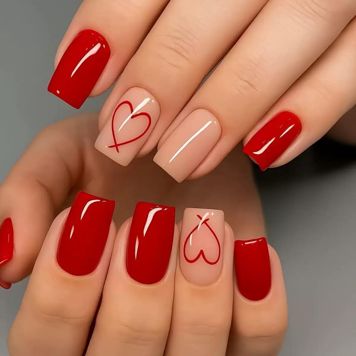 CTTHNBD Press on Nails Square, Medium, Black French Tip Fake Nails