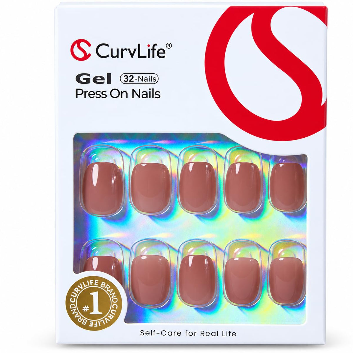 CurvLife Extra Short Oval Press On Nails, Nude Peach Pink, Soft Gel
