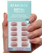 BTArtbox Press On Nails, Short Oval Dark Red Fake Nails, 32Pcs Full Kit