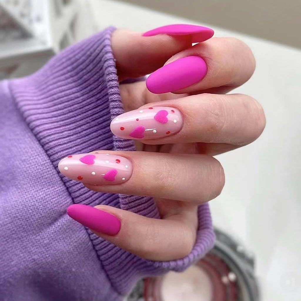 CTTHNBD Press on Nails Almond, Medium, French Tip Fake Nails