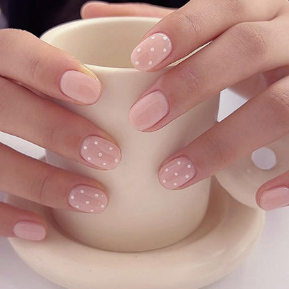 Spring Fake Acrylic Press On Nails – Starry Sky Designer False Nails Medium Almond, Salon Quality, Glossy Reusable Stick-On Nails for Weddings, Outdoor Picnics & Parties | Gift for Women