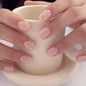 Spring Fake Acrylic Press On Nails – Starry Sky Designer False Nails Medium Almond, Salon Quality, Glossy Reusable Stick-On Nails for Weddings, Outdoor Picnics & Parties | Gift for Women