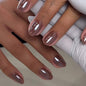 Short Square Press on Nails French Fake Nails Ombre Acrylic Nails Press on Full Cover Glossy False Nails Artificial Stick on Nail for Women Manicure Decoration 24PCS