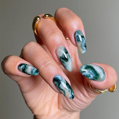 CTTHNBD Press on Nails Almond, Medium, French Tip Fake Nails