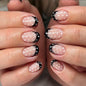 Spring Fake Acrylic Press On Nails – Starry Sky Designer False Nails Medium Almond, Salon Quality, Glossy Reusable Stick-On Nails for Weddings, Outdoor Picnics & Parties | Gift for Women