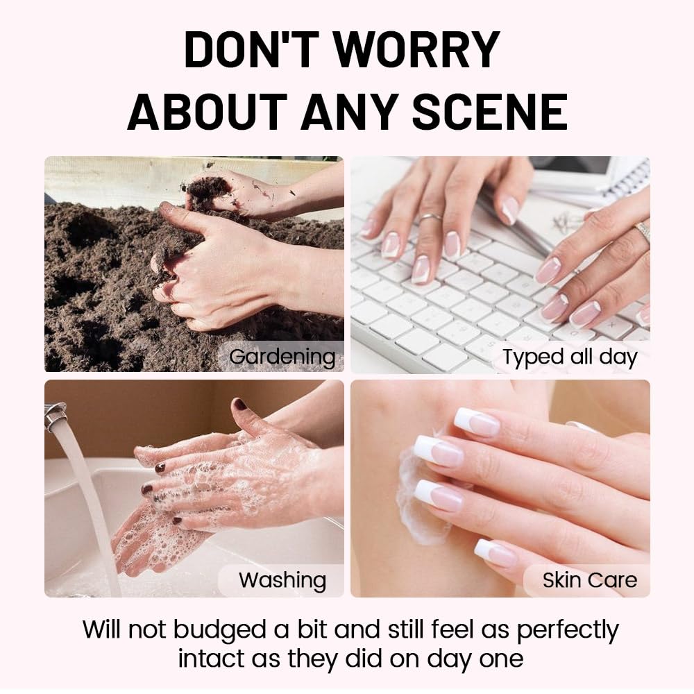 Spring Fake Acrylic Press On Nails – Starry Sky Designer False Nails Medium Almond, Salon Quality, Glossy Reusable Stick-On Nails for Weddings, Outdoor Picnics & Parties | Gift for Women