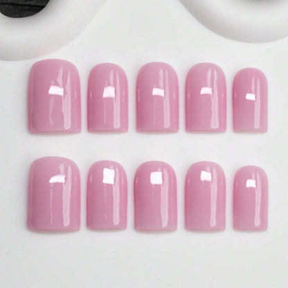 Handmade Press on Nails Short Almond Nude Polka Dot Glossy Reusable Fake Nails, Minimalist Beige Acrylic Press on Nails with White Dot Design for Women Girls 10 PCS(M)