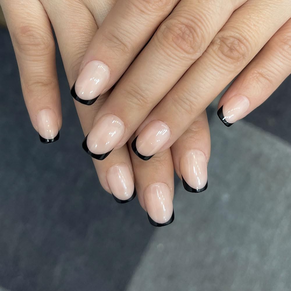 Spring Fake Acrylic Press On Nails – Starry Sky Designer False Nails Medium Almond, Salon Quality, Glossy Reusable Stick-On Nails for Weddings, Outdoor Picnics & Parties | Gift for Women