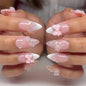 CTTHNBD Press on Nails Almond, Medium, French Tip Fake Nails