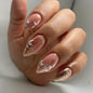 CTTHNBD Press on Nails Almond, Medium, French Tip Fake Nails