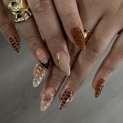 Press on Nails - Short Almond, Cute Polka Dot