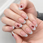 Fall Press on Nails Medium Almond, French Tip & Leopard Print