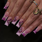 CTTHNBD Press on Nails Square, Medium, Black French Tip Fake Nails