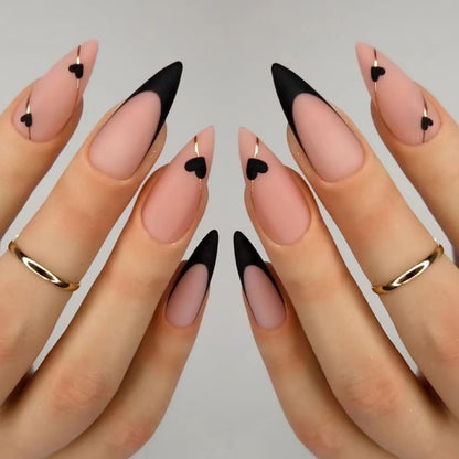 CTTHNBD Press on Nails Almond, Medium, French Tip Fake Nails