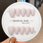 Handmade Press on Nails Short Almond Nude Polka Dot Glossy Reusable Fake Nails, Minimalist Beige Acrylic Press on Nails with White Dot Design for Women Girls 10 PCS(M)