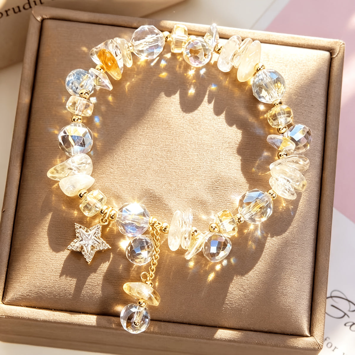Women' Elegant Bohemian Minimalist Bracelet with Star Synthetic Zirconia Pendant - Sparkling Five-Pointed Suitable for Parties, Daily Wear,, Mother' Day, Valentine', Ramadan - Year-Round Accessory (No Plating Maintenance)